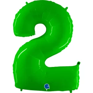 Balão Número 2 Verde Fluo