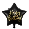 Balão Happy Birthday Preto 40cm